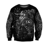 JJLLAZAD Sweat à Capuche Odin Hommes Corne Vegvisir Valknut Yggdrasil Été Hiver Costumes Cosplay Viking,Sweatshirt,5XL