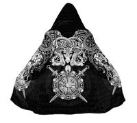 JJLLAZAD Viking Jormungandr Sweat à Capuche Hommes Vegvisir Yggdrasil Été Hiver Mythologie Nordique Costumes de Cosplay 11 Types et 8 Tailles,Viking Cloak,3XL