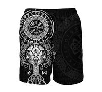JJLLAZAD Viking Jormungandr Sweat à Capuche Hommes Vegvisir Yggdrasil Été Hiver Mythologie Nordique Costumes de Cosplay 11 Types et 8 Tailles,Viking Short,3XL
