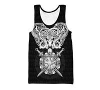 JJLLAZAD Viking Jormungandr Sweat à Capuche Hommes Vegvisir Yggdrasil Été Hiver Mythologie Nordique Costumes de Cosplay 11 Types et 8 Tailles,Viking Tank Top,3XL