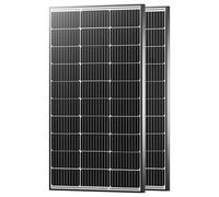 JJN Lot de 2 panneaux solaires 200 W, 12 V 100 W, 10BB monocristallin 23 % haute efficacité module PV chargeur pour camping-car, maison, ferme, bateau, caravane et applications hors réseau