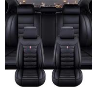 JJNIENUS Voiture Ensembles De Housses Siège pour Ford Ranger Wildtrak 2016-2023, Avant et Arrière Cuir Housses Siège Confortable Respirant Universelle Protection Interieur Accessoire,B/Black