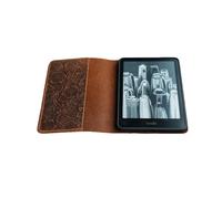 JJNUSA Étui en cuir véritable compatible avec Kindle Paperwhite 6 12ème 7" - Étui folio pour Kindle Colorsoft - Dossiers pour liseuse Amazon Amazon Ebook
