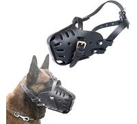JJOIAS Muselière pour Chien Berger Allemand Malinois, protège-Dents en Cuir pour Mordre, mâcher et toilettage, réglable, Respirante, pour Chiens de Taille Moyenne et Grande