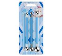 JJOnlineStore - Lot de 4 outils de modelage à boules en métal pour la décoration de gâteaux et la création de fleur en sucre