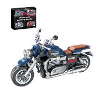 JJouer pplaisamment Motorcycle Toy Building Blocks Kit,Dark Blue Stem Bricks Sets, 88011 Toys for Boys and Adults,Collectible Display Model Motobike 310Pcs Ages 6+