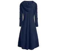 JJPAR Costume Gothique Femme Poncho Cape Rétro Steampunk Blousons Mode Sweat a Capuche Automne Mode Ample Manche Longue Devant Ouvert Poche Décontractée Pas Cher Couleur Unie Streetwear