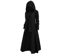 JJPAR Costume Gothique Femme Poncho Cape Rétro Steampunk Blousons Mode Sweat a Capuche Automne Mode Ample Manche Longue Devant Ouvert Poche Décontractée Pas Cher Couleur Unie Streetwear
