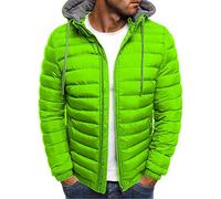 JJPAR Doudoune Homme Capuche Polaire Coton Grande Taille Veste Militaire Parka Mi Saison Hiver Chaud Épais Pulls Gilets Sweats Décontractée Mode Slim Pas Cher Manche Longue Hoodies Blousons XXL Vert
