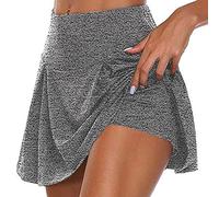 JJPAR Jupe Short Femme Ete Sexy Chic Short Femme Sport Short Femme Grande Taille Haute Élastique Décontracté Couleur Unie Yoga Short Pants Randonnée Running Course Tennis Activewear Gris XXL
