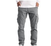 JJPAR Pantalon de Travail Homme Gris Grande Taille Cargo Militaire Sport Jogging Pantalons Moto Tactique Pas Cher Multi Poches Mode Slim Décontractée Randonnée Chasse Dockers Pants D'été L, (JJPAR)