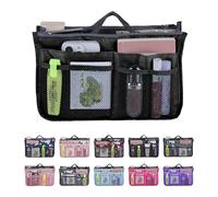 JJPRIME - 1x [Compartiment Multiple] Organisateur De Sac De Voyage, Sac De Rangement pour Cosmétiques, 28,5 x 18,5 x 10cm (Noir)