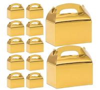 JJQHYC 12 Pièces Boîte à Cadeaux Carton Doré Boîtes Cadeaux avec Poignée Boîte à Patisserie Boîte a Gateau pour Anniversaire Mariage Noël