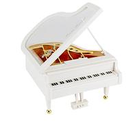 JJQHYC Boîte à Musique Blanc Piano à Queue Boîte à Musique Décoration Classy Clockwork Music Box Cadeau pour Noël, Anniversaire