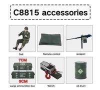 JJRC C8815 Rc voiture 1941 JEEP WILLYS 2.4g 4wd RTR échelle d'escalade sur chenilles camion militaire véhicule tout-terrain jouet cadeau pour les enfants 9CM Ammunition box