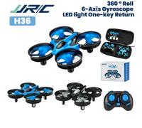JJRC H36 Mini Drone Rc 4 canaux 6 axes Mode sans tête hélicoptère 360 ° Mini drone jouet quadrirotor télécommandé à rabat pour enfants H36-Blue-2Battery