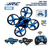 JJRC H36 RC Drone 2.4G 4ch 6 axes Mode sans tête hélicoptère professionnel 360 ° Jouets de drone quadrirotor d'avion télécommandé à retournement Blue-1B