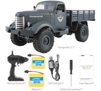 JJRC Q61 RC 01h16 2.4G Télécommande 4 roues motrices sur chenilles hors route militaire camion voiture RTR Pealer4098 G