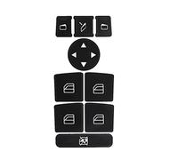 JJRFVBGT Interrupteur Lève-vitre Voiture Autocollant Bouton Réparation Autocollant PVC Noir Compatible avec Mercedes pour Benz pour W204 2007 2008 2009 2010 2011 2012 2013 2014 Bouton Autocollant