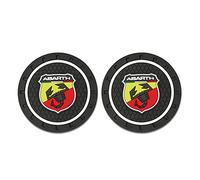 JJRY 2 Pcs Voiture Dessous Verres pour Fiat 500 Abarth Punto Panda Voiture Dessous de Verre Anti-dérapant Support Gobelet intérieurs Accessoires
