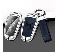 JJRY Voiture Coque Clé pour DS DS7 DS5 DS6 DS9 New Energy DS4 Porte-clés Coque Protection Cover Accessoires,Silver Blue Set