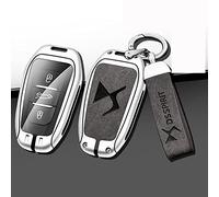 JJRY Voiture Coque Clé pour DS DS7 DS5 DS6 DS9 New Energy DS4 Porte-clés Coque Protection Cover Accessoires,Silver Grey Set