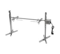 JJsdwin Barbecue à cochon de lait en acier inoxydable - 220 V - Réglable en hauteur - Avec moteur - Pour cochon de lait, poisson et agneau - Argenté