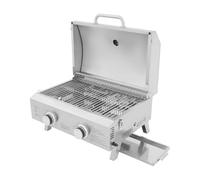 JJsdwin Barbecue à gaz portable en acier inoxydable avec 2 brûleurs, barbecue pliable pour cour, jardin, terrasse et pique-nique, 55,9 x 45,7 x 38,1 cm