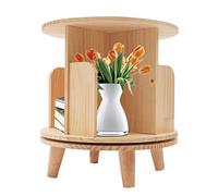 JJsdwin Bibliothèque pivotante à 360° - Multifonction - En bois de pin - 1 niveau - Pour salon et chambre à coucher - Hauteur de niveau 31 cm
