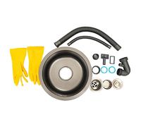 JJsdwin Évier rond, design en acier inoxydable, avec gants, pour cuisines, salles de bains, garde-manger