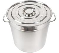 JJsdwin Marmite à soupe de 70 l, grande capacité, avec casserole de camping, Cooking Pot, poignées, en acier inoxydable, pour cuisinières à gaz, électriques et à induction, argent