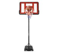 JJsdwin Support de panier de basket portable avec mécanisme de planche à roulettes réglable en hauteur et 2 roues pour enfants et adultes Rouge