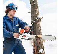 JJsdwin Tronçonneuse à essence 52 cm³, tronçonneuse 20" pour la récolte des forêts et la coupe du bois, longueur de la chaîne 51 cm | Diamètre de coupe max. 51 cm