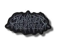 JJTEXTIX Écusson « Slaughter to Prevail », gris/noir, rond, 8-10 cm, moyen, textile, thermocollant, gothique, 1 pièce