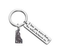 JJTZX I Love You More Than The Miles Between Us Long Distance Relationship State Map Porte-clés Cadeau de voyage