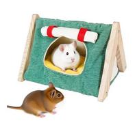 JJunLiM Lits chauds en bois pour hamster, cachette pour hamster syrien, accessoires pour cage (vert)