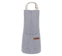 JJUNW 1 tablier pour enfants, tablier de cuisine pour enfants, tablier rayé avec 2 poches, joli tablier pour garçons et filles, bleu, Taille unique