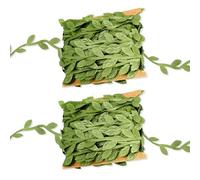 JJUNW 20 m de ruban de vigne artificielle, 2 rouleaux de ruban de plantes vertes, plantes artificielles, feuilles de vigne, guirlande décorative, feuilles de lierre, ruban décoratif pour pièce,