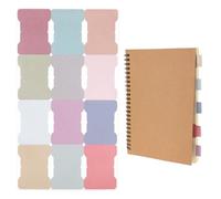 JJUNW Lot de 240 onglets adhésifs - Étiquettes autocollantes - 12 couleurs - Marqueurs de page épais écrits à la main - Notes adhésives inscriptibles pour journal intime - Marque-page (couleur claire)