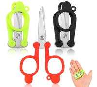 JJUNW Lot de 3 ciseaux de voyage, outils de couture pliables approuvés par la TSA, mini lame en acier inoxydable, équipement de survie en plastique, ciseaux portables pour poche, voyage en plein air