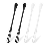 JJUNW Lot de 4 mini fouets multifonctions avec mini cuillère en plastique, cuillère à épices, mélangeuse, 22 cm, fouet de cuisine pour mélanger, battre