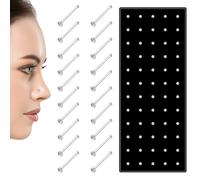JJUNW Lot de 60 piercings de nez de 1,5 mm, bijoux de piercing de nez en acier inoxydable avec strass, bijoux de piercing hélix, petit bijou pour homme et femme, tragus, nez, méduse, lèvre, labret