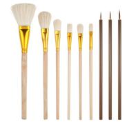 JJUNW Lot de 9 pinceaux en céramique pour glaçage, outils essentiels en céramique pour poterie, aquarelle, pinceau de mélange acrylique