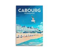 JJUPUV Cabourg Normandie Poster de voyage vintage sur toile Décoration murale Décoration moderne 20 x 30 cm