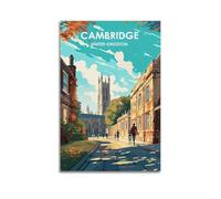 JJUPUV Cambridge United Kingdom Poster d'œuvres d'art vintage sur toile Décoration d'intérieur 20 x 30 cm