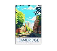 JJUPUV Cambridge United Kingdom Poster vintage sur toile pour décoration murale d'intérieur 50 x 75 cm