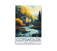 JJUPUV Cotswolds United Kingdom Poster d'œuvres d'art vintage sur toile Décoration d'intérieur 20 x 30 cm