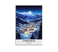JJUPUV Courchevel France Poster vintage de voyage Impression sur toile Œuvres d'art Décoration murale 30 x 45 cm