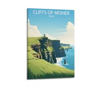 JJUPUV Impression sur toile vintage Falaises de Moher Irlande - Décoration murale pour salon, chambre à coucher - 20 x 30 cm