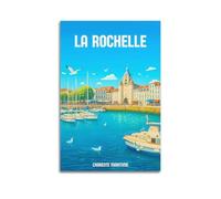 JJUPUV La Rochelle Charente Maritime Poster sur toile vintage Impression sur toile Décoration murale pour salon 20 x 30 cm